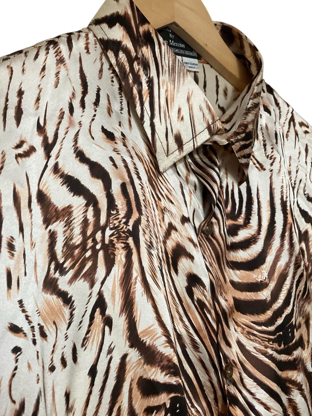 Vintage 80’s Gentleman by Jean Mercius Silk Button Down Shirt - Picture 3 of 7